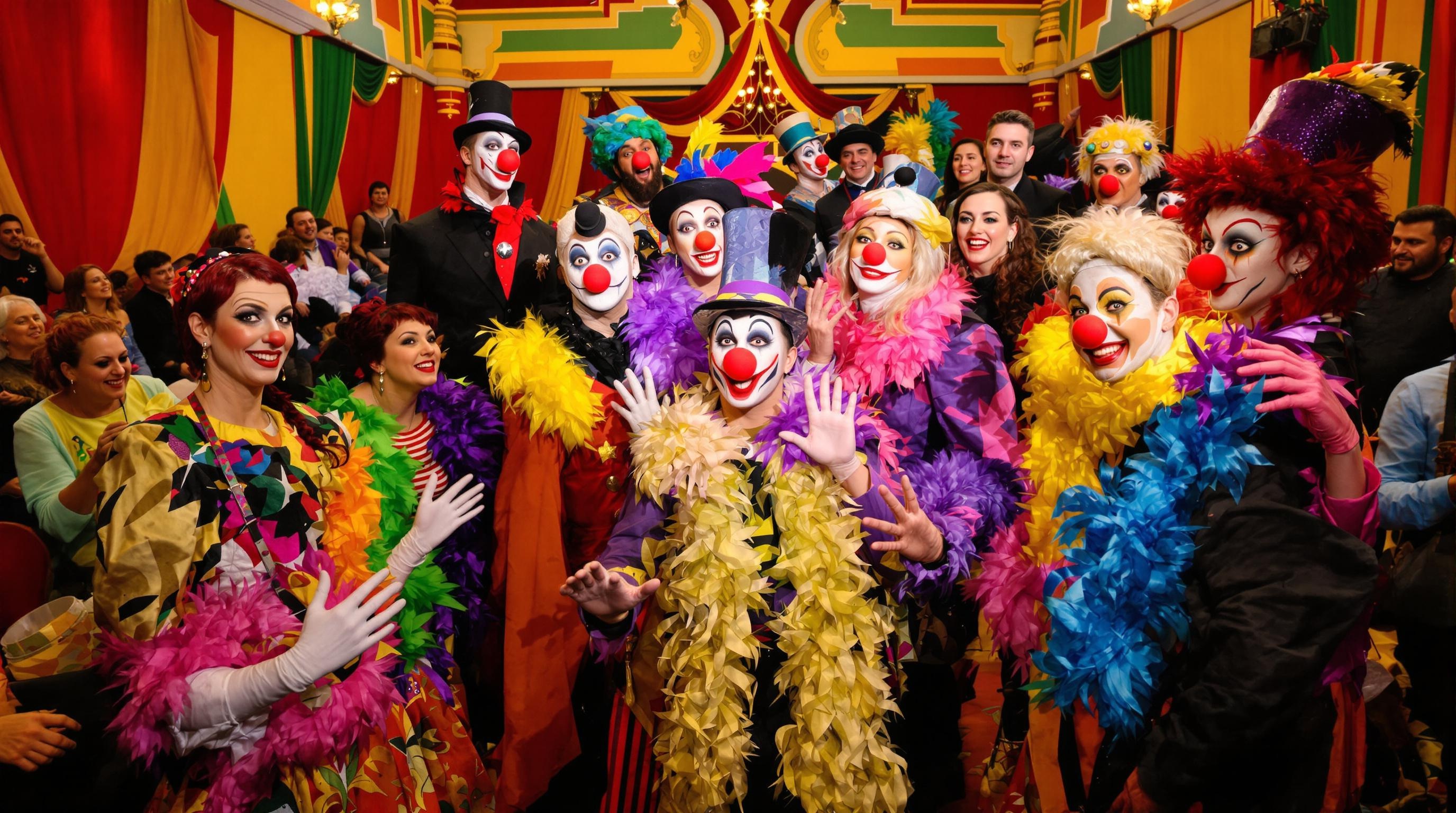 Atelier pantomime adulte Tivoli Gardens – participants gesticulant en solo absurde