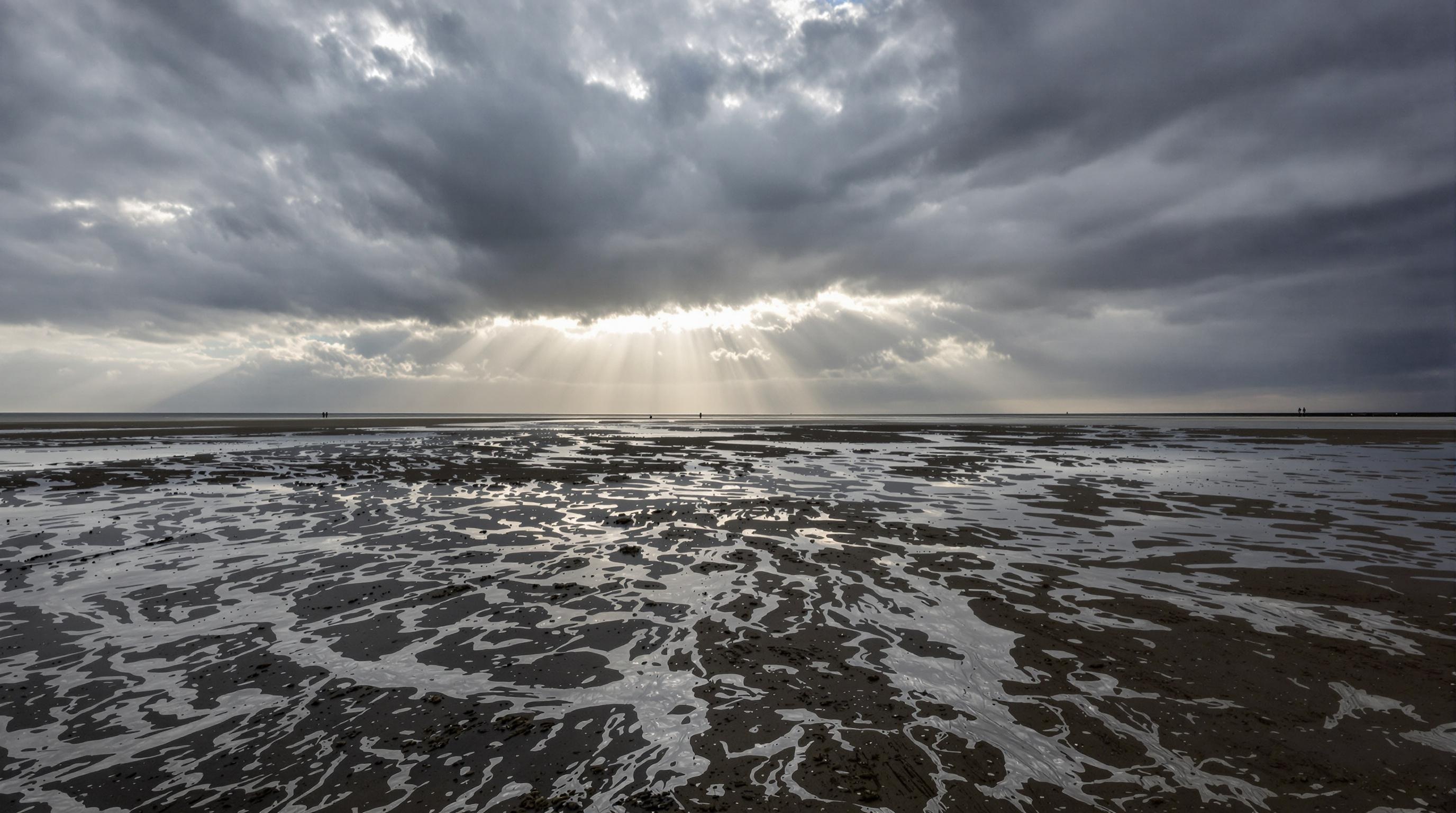 Baie de Somme à marée montante depuis le Quai Jeanne d'Arc ; force du mascaret et vasières impressionnantes.