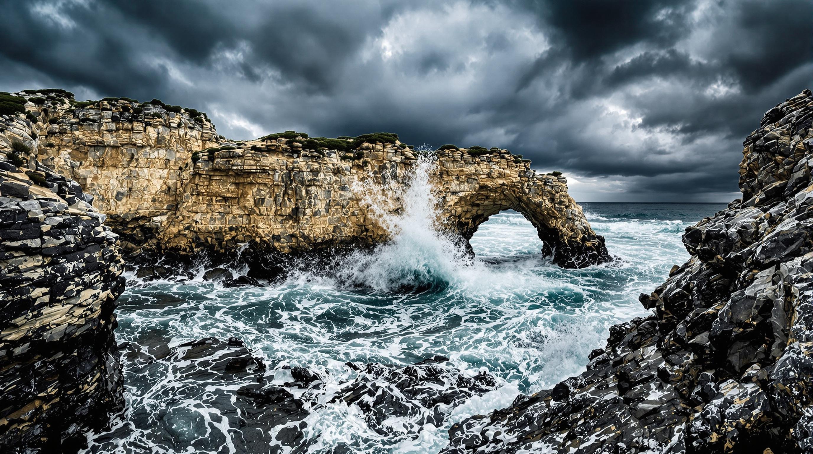 Boca do Inferno tempête écume falaise