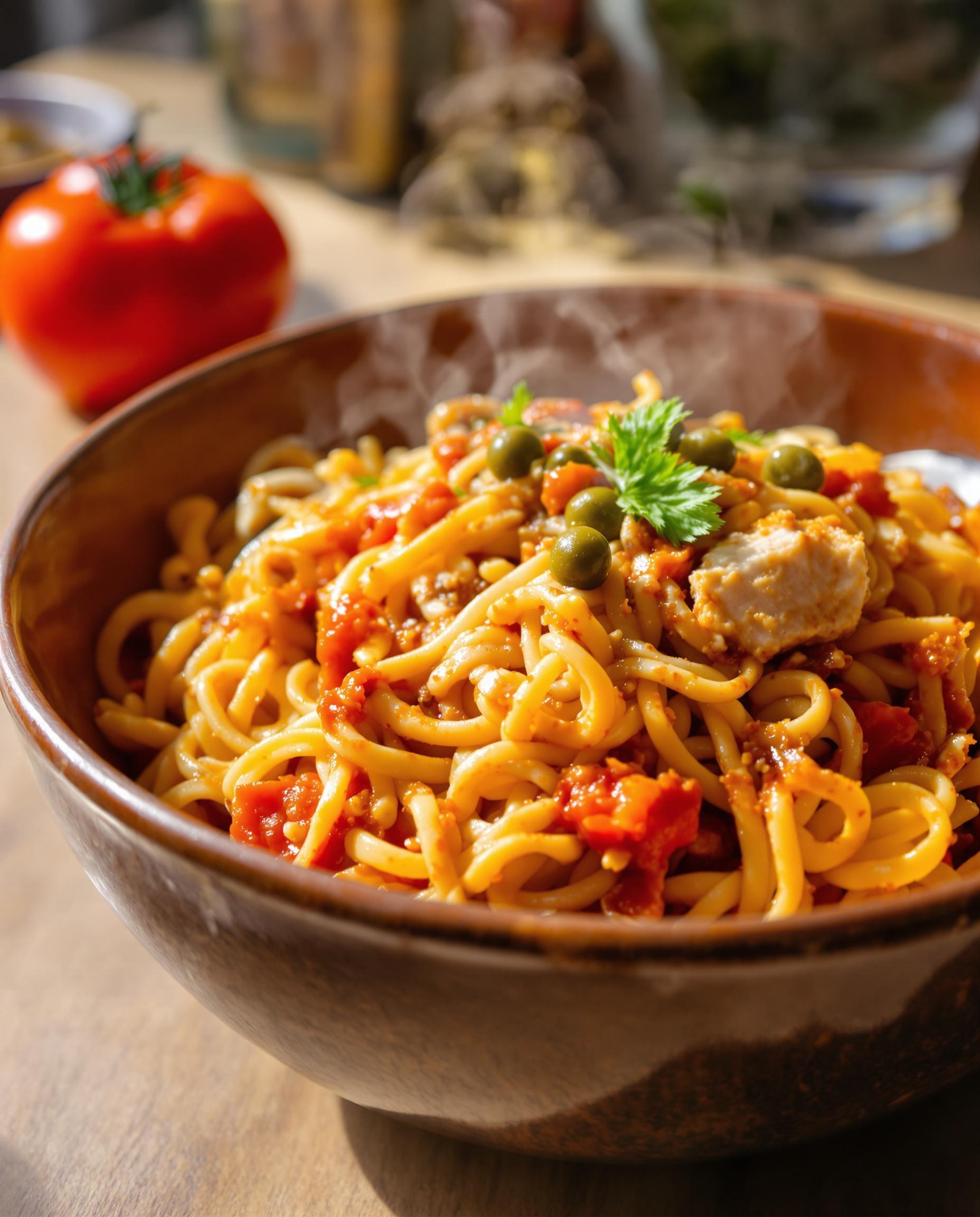 Raù ri tunnu : bol fumant garni de tomates confites et câpres siciliennes