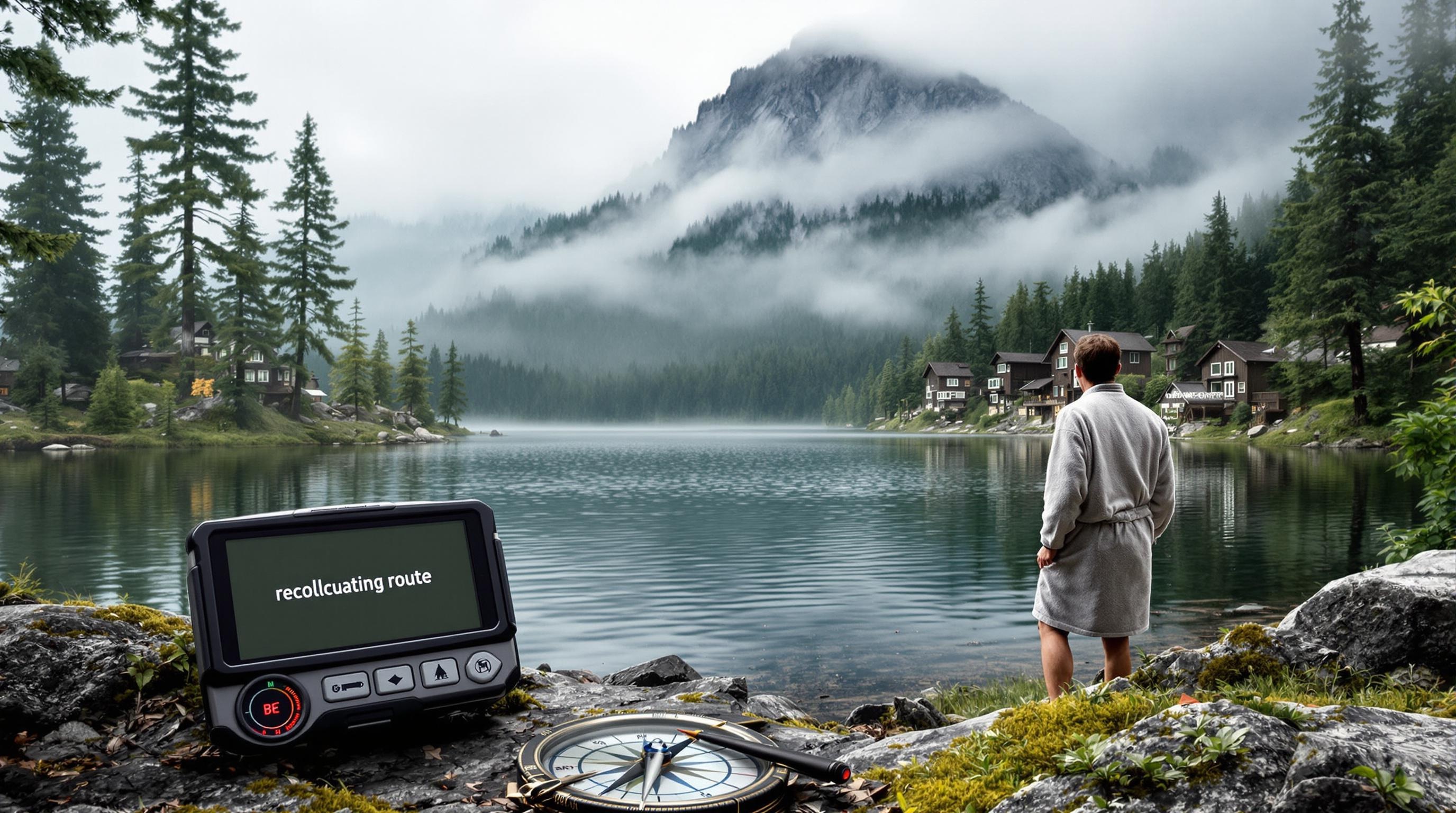 Boussole entre Titisee et Schliffkopf, GPS en mode recalcul