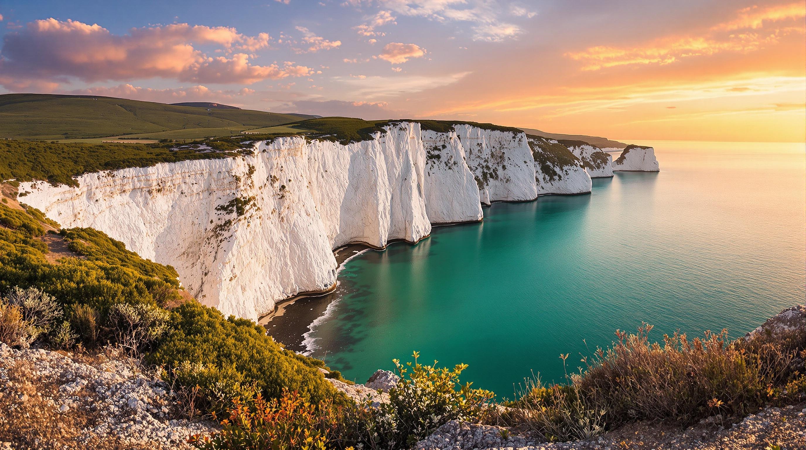 Panorama Cape Drastis Corfou coucher soleil falaises blanches