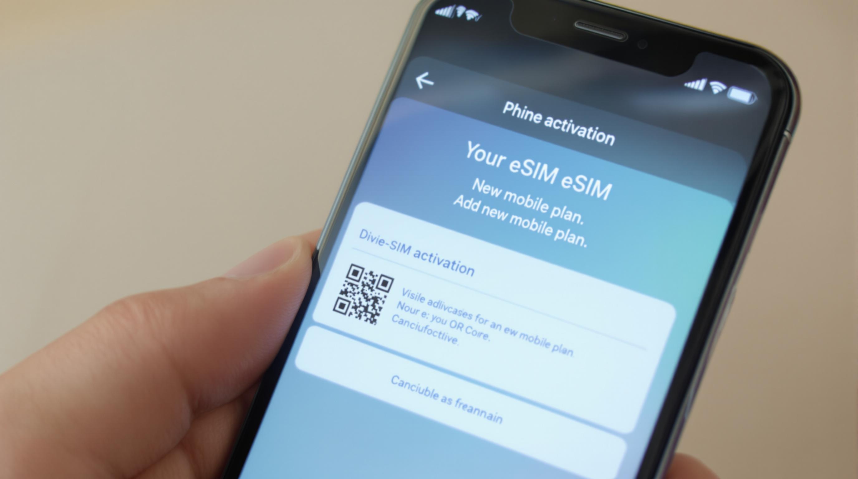 Activation d'une eSIM à Bali via QR code sur smartphone