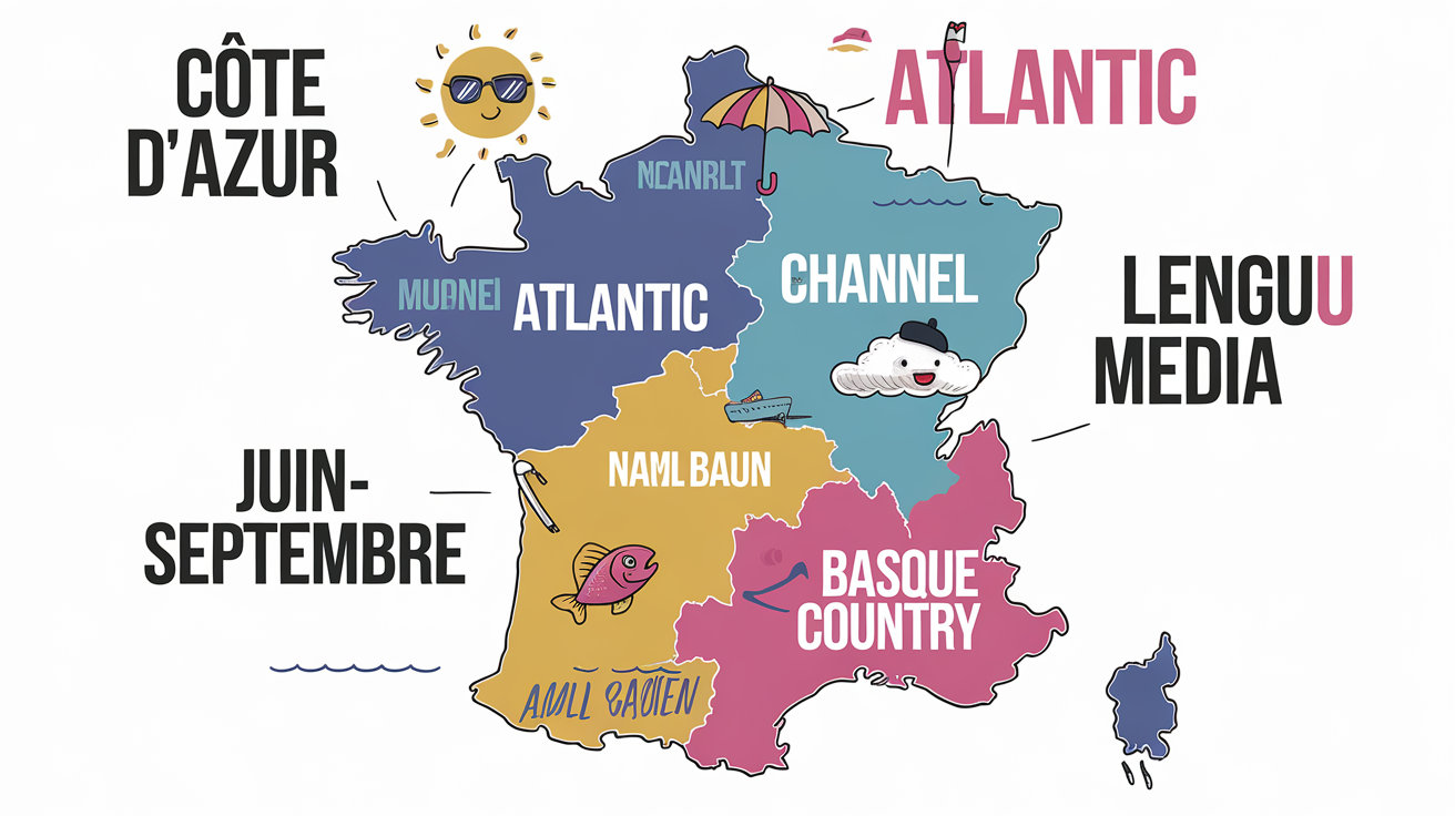 Carte des mois idéaux pour visiter le littoral français