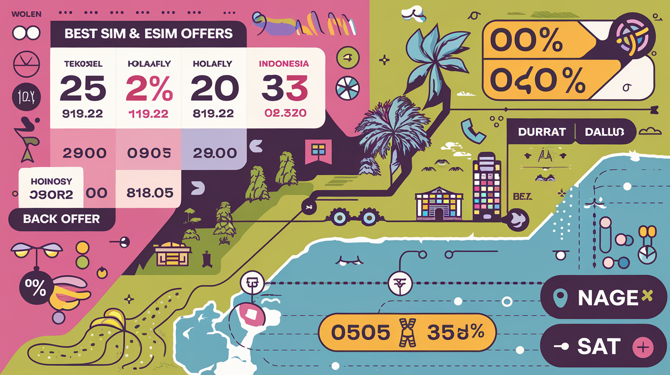 Tableau des meilleures offres de SIM pour l'Indonésie en 2025