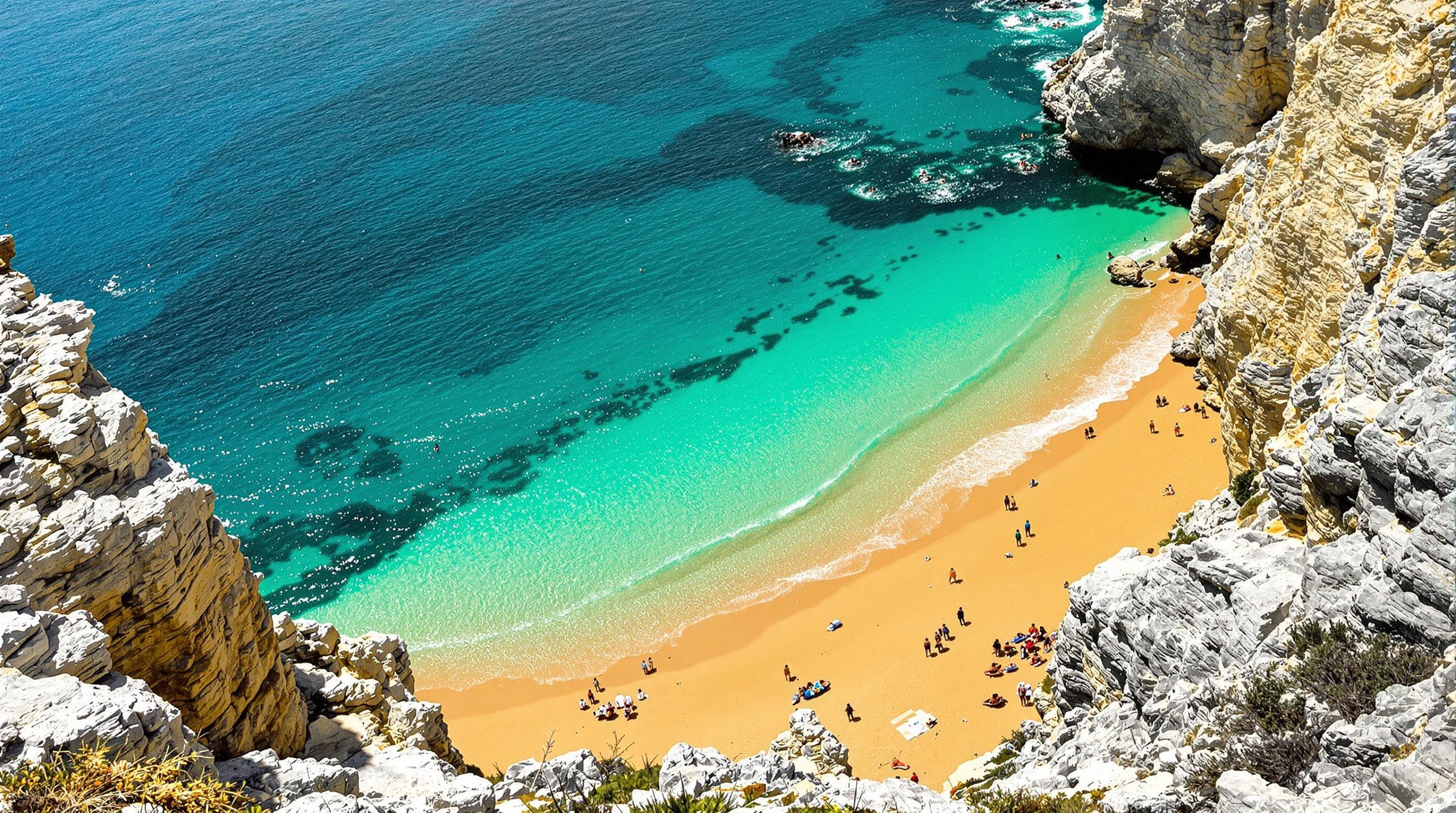Crique secrète sable blond falaises sauvages Belle-Ile