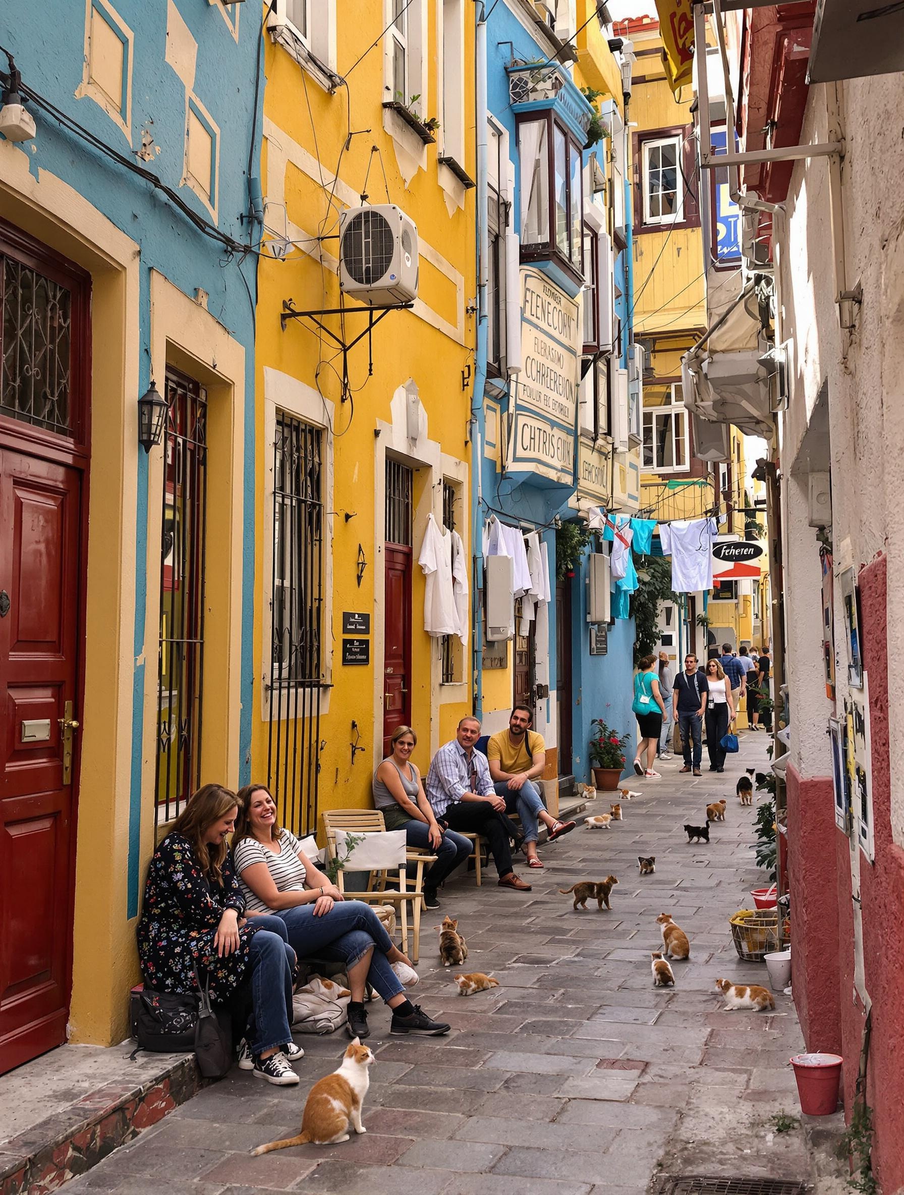 Scène alternative dans les ruelles colorées de Fener à Istanbul