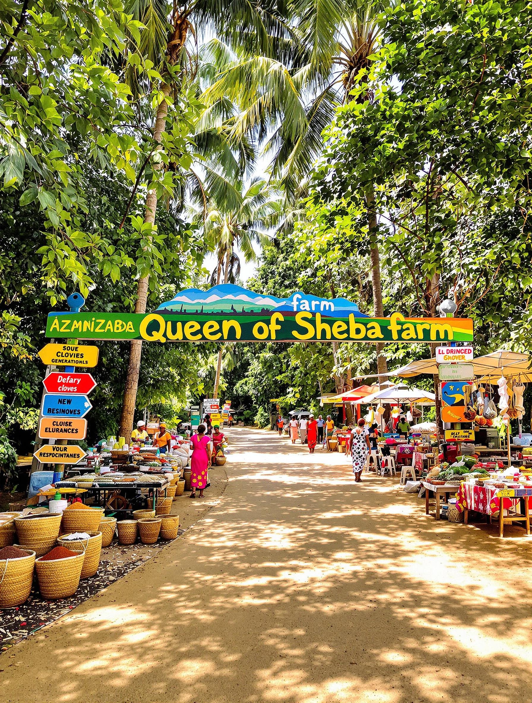 route dirt road Queen of Sheba farm épices Zanzibar villageois
