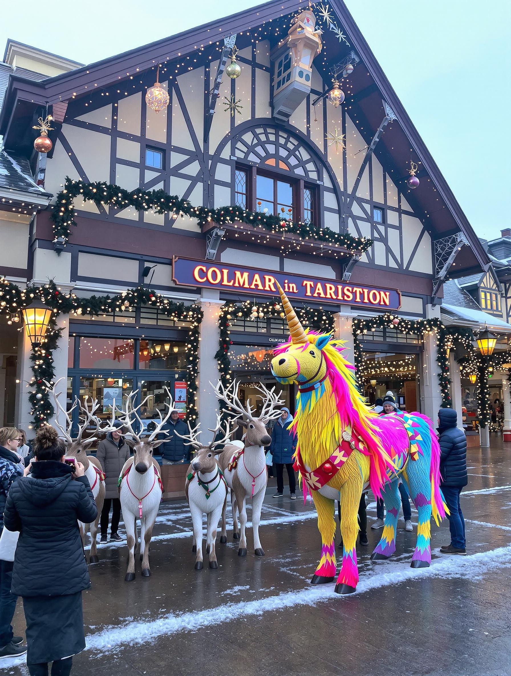 Gare de Colmar décorée pour Noël