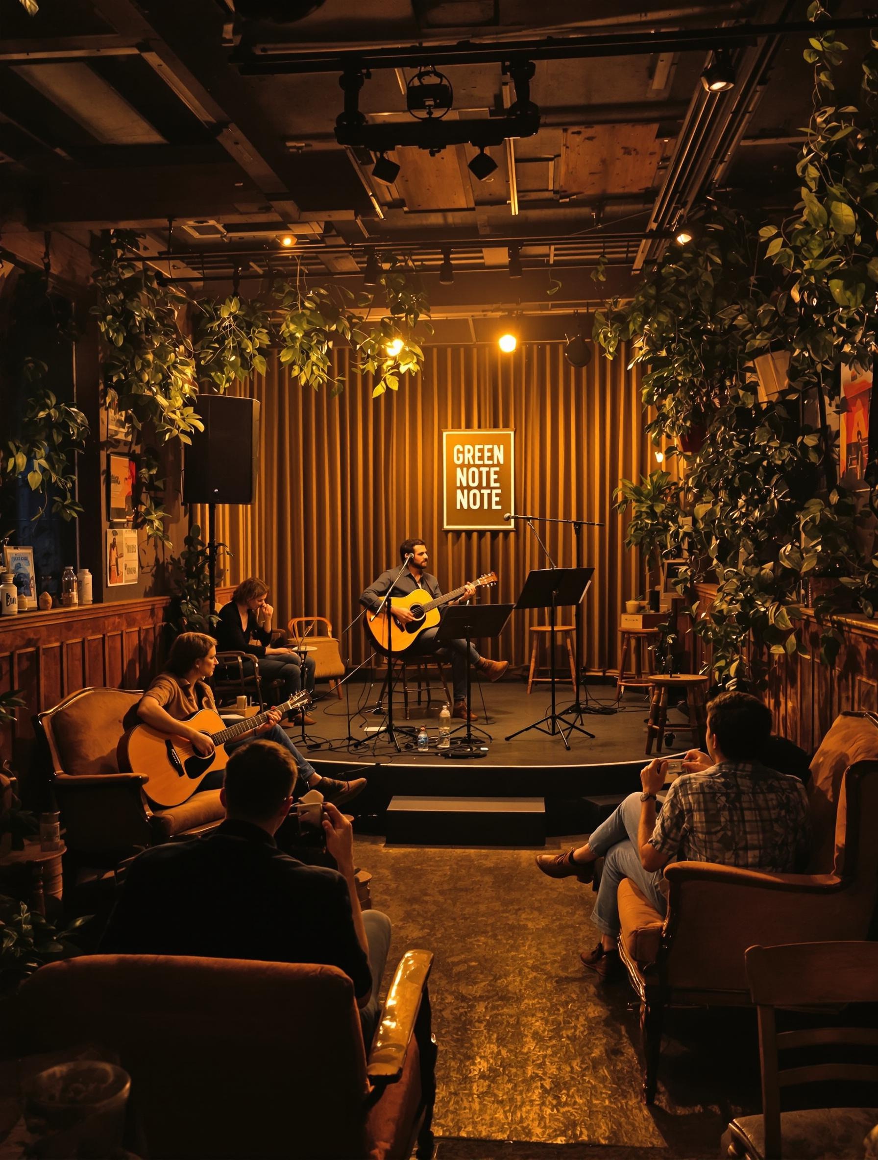 Ambiance cosy du Green Note Camden, scène minuscule sous lumière chaude
