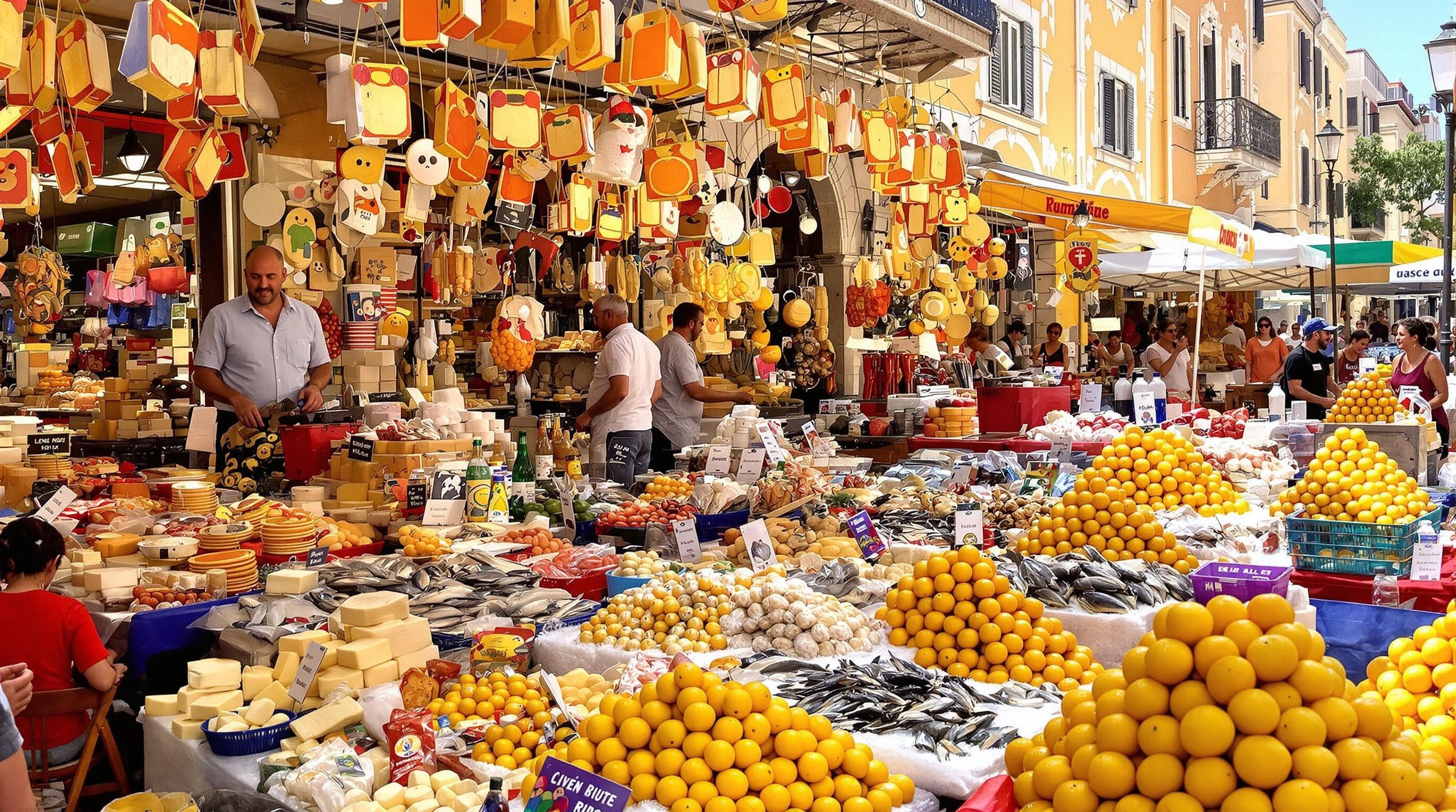 Marché coloré d'Ortigia à Syracuse