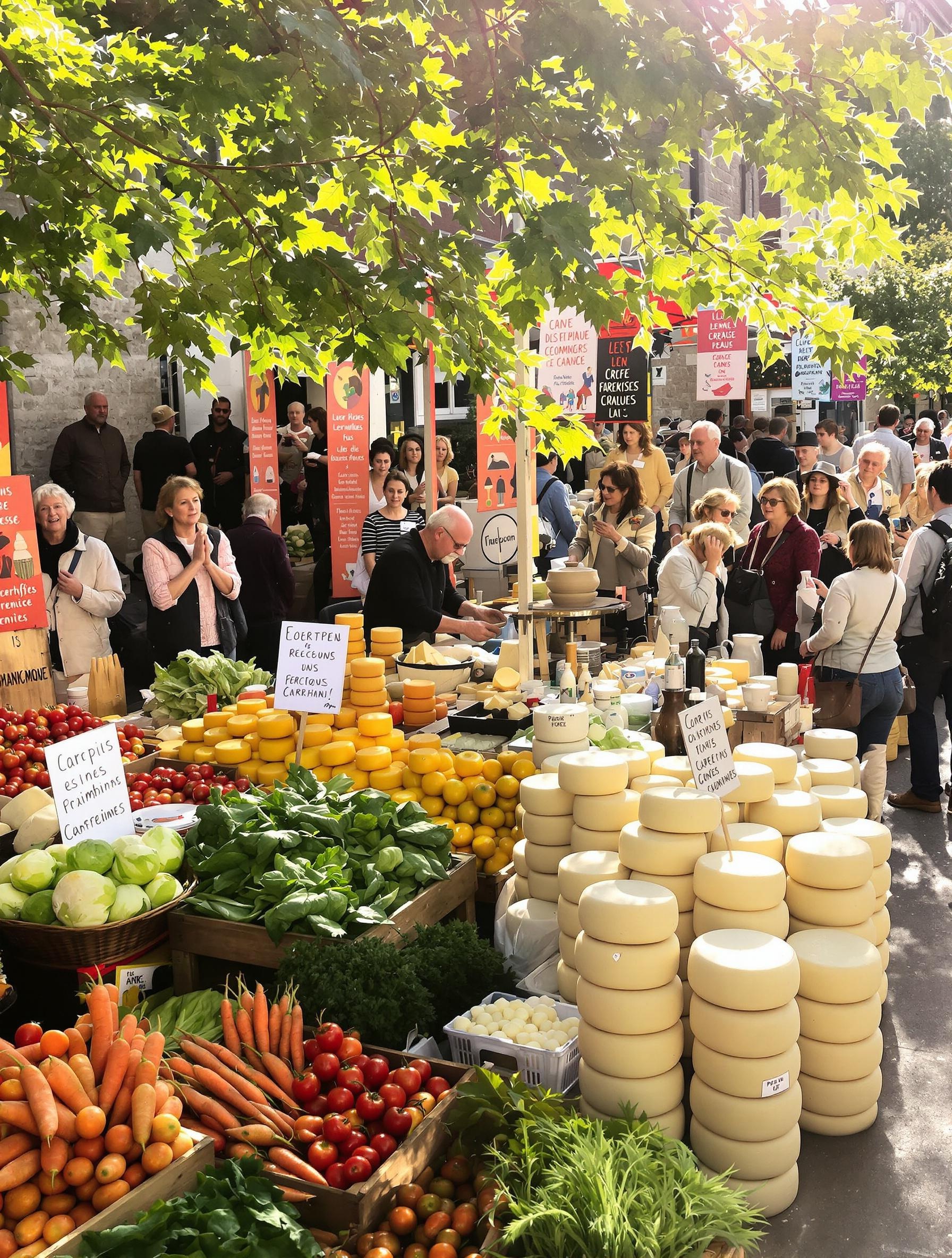 Marché paysan Cardigan potier Aberystwyth foule matinale