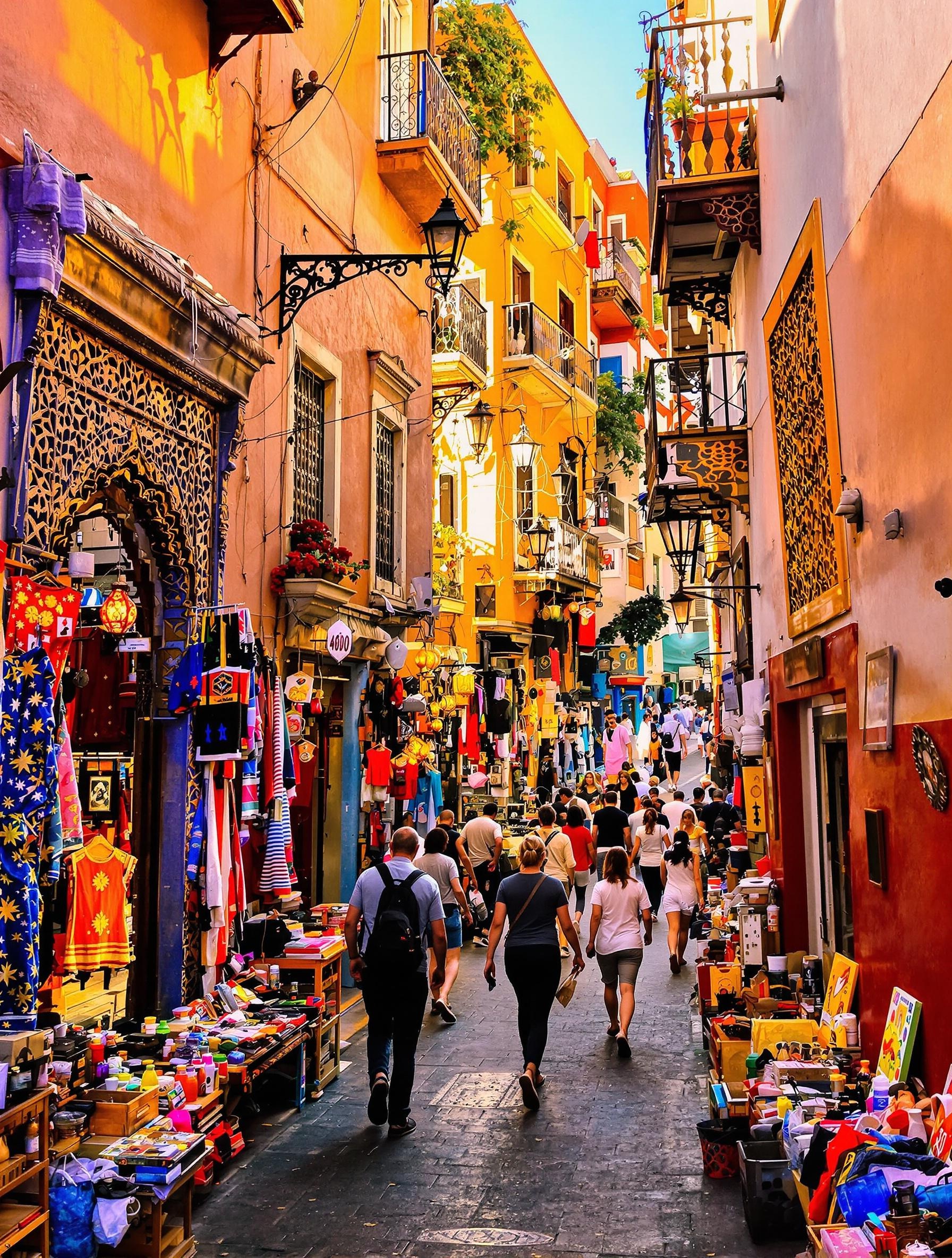 Ruelles colorées et chaotiques de la Médina de Tanger