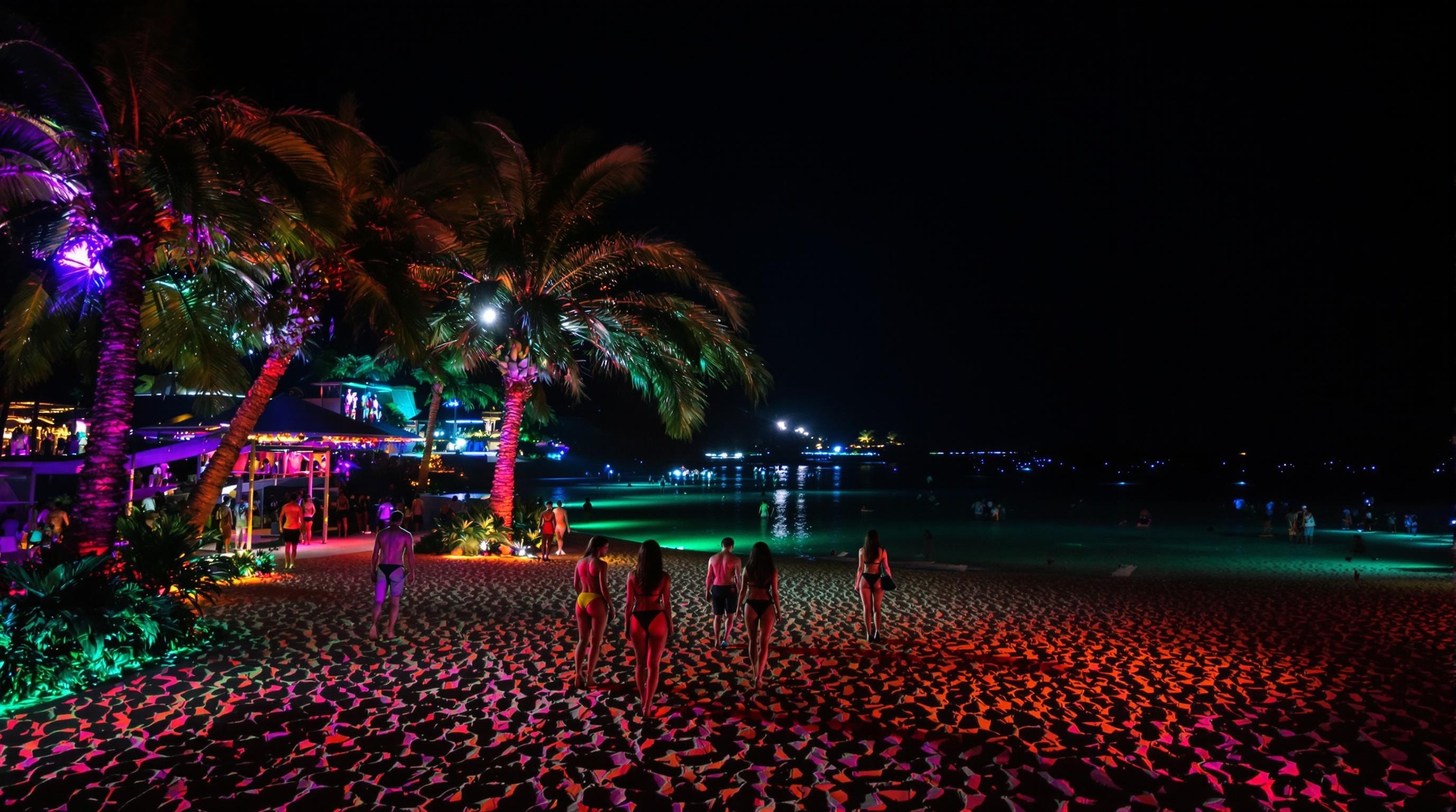 Crique isolée à Marbella de nuit