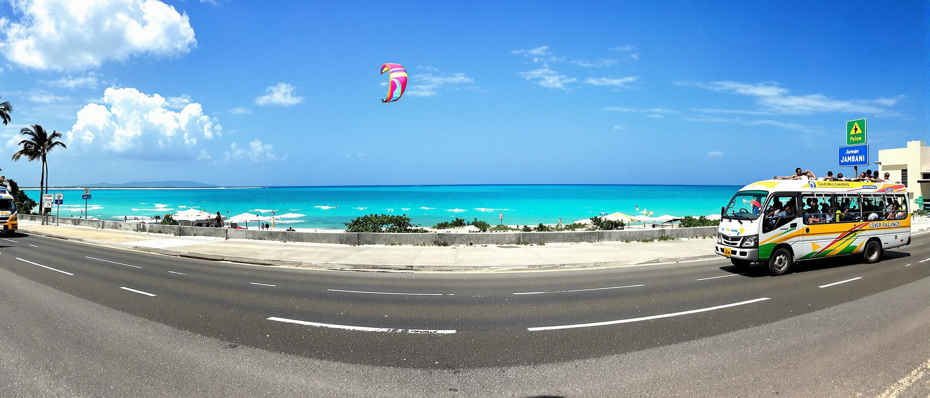 route Stone Town Paje Jambiani mer turquoise kite surf