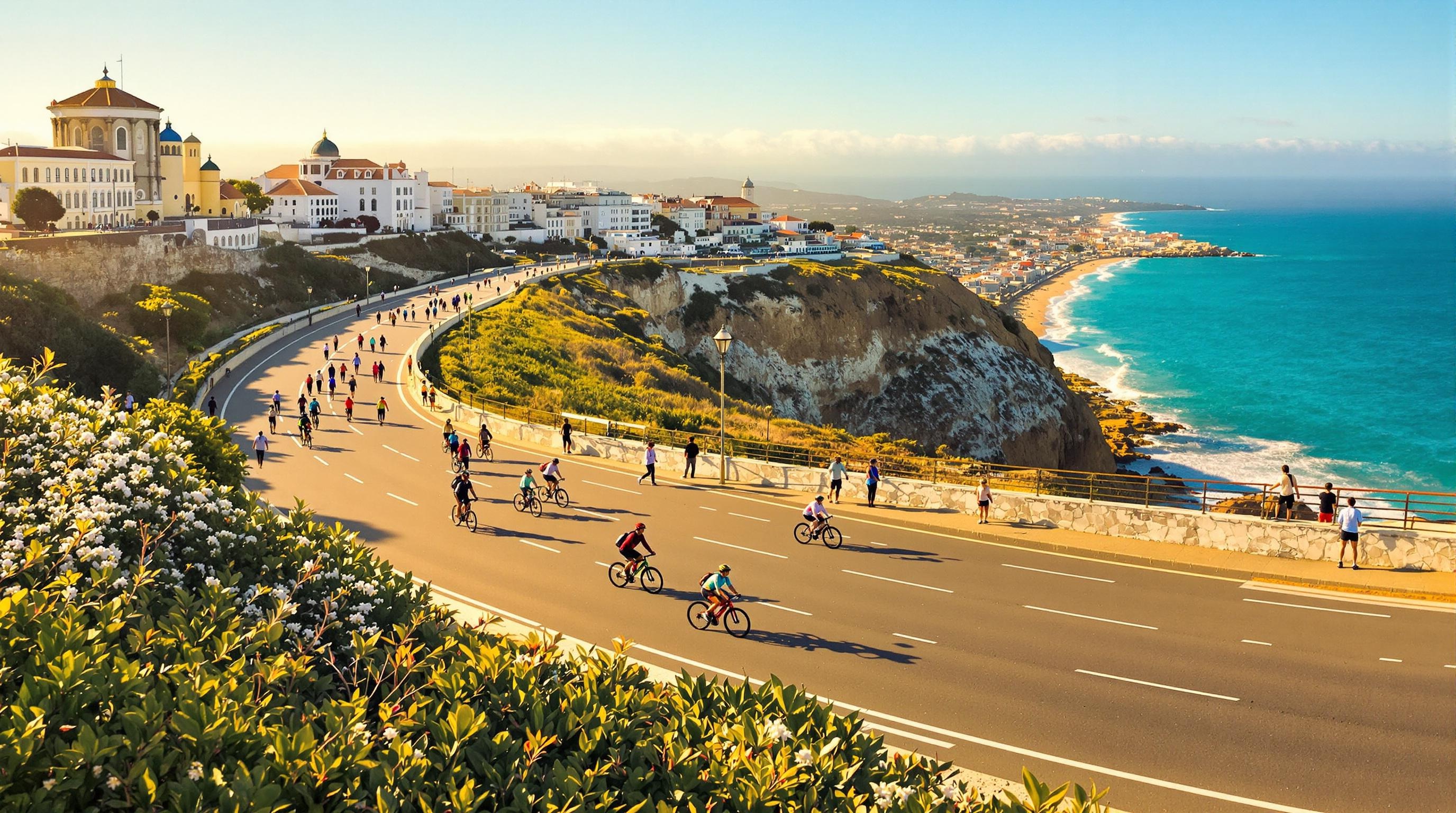 Paredão de Cascais promenade cyclistes marcheurs océan