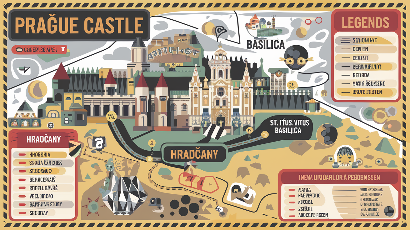Plan annoté du Château de Prague