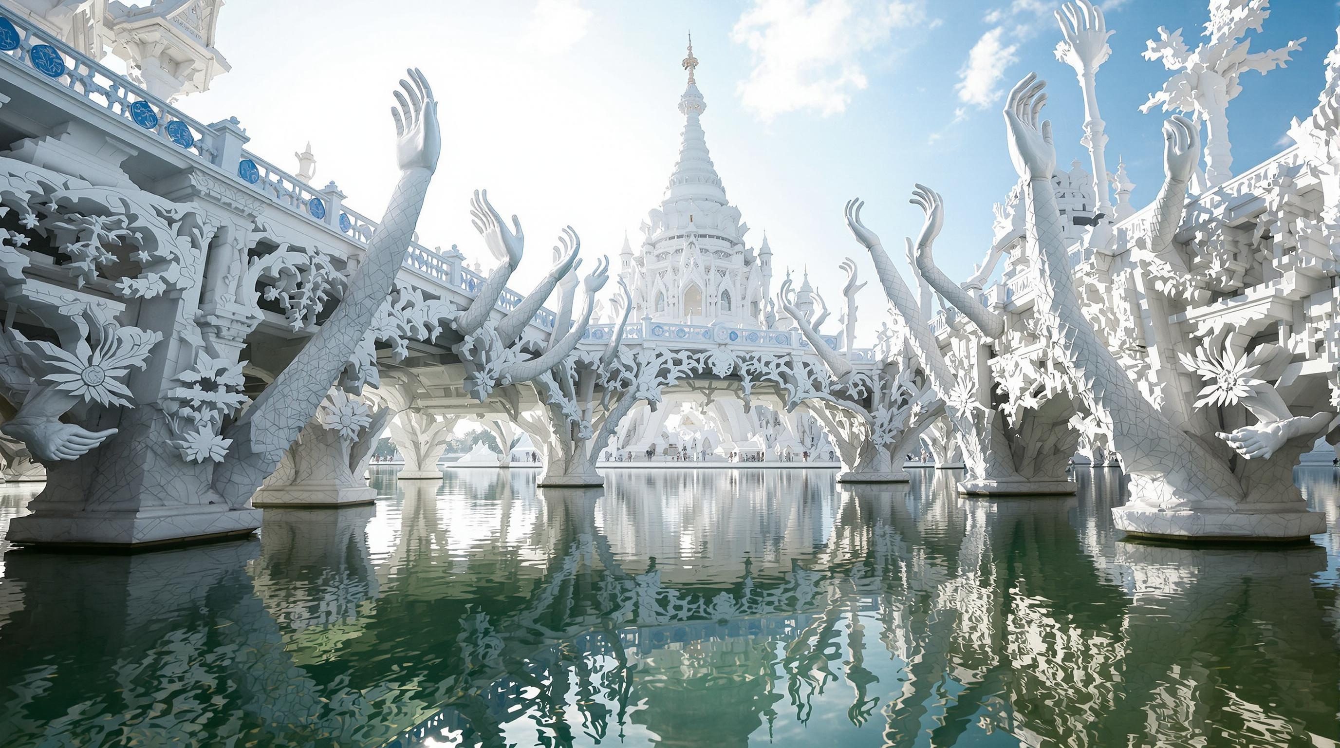 Pont du cycle de la réincarnation au Wat Rong Khun