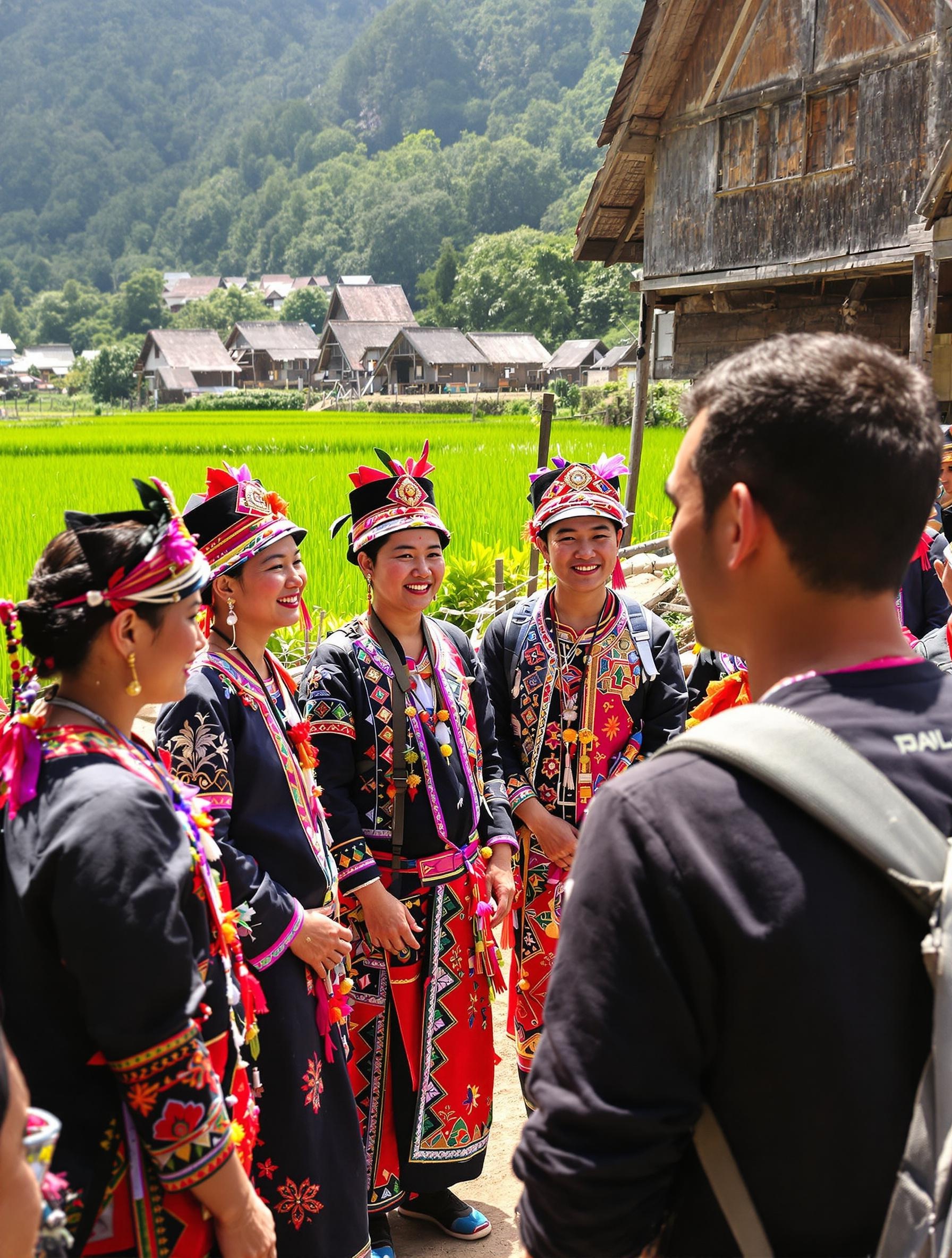 Rencontre avec villageois Yao et Mien près de Pai