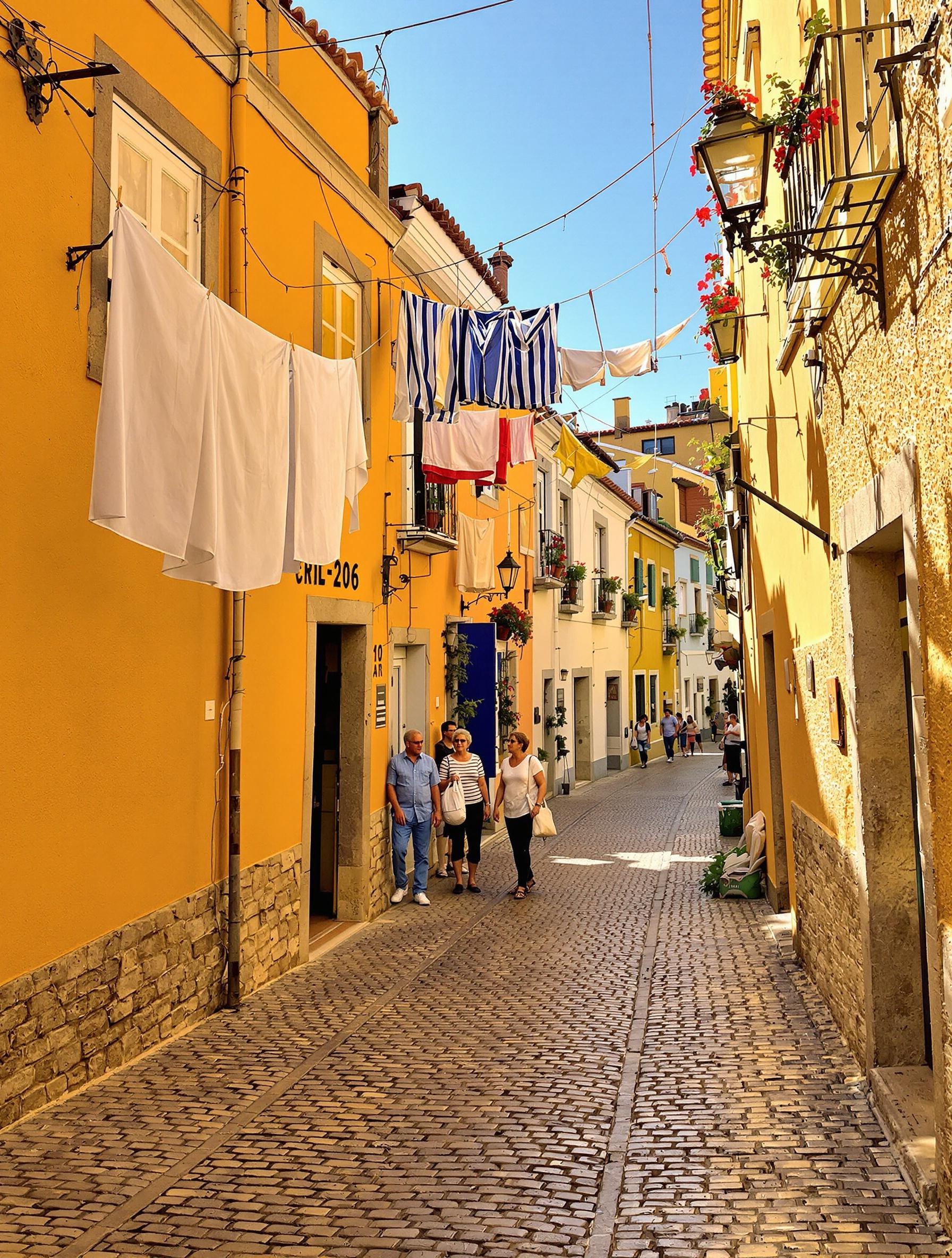Ruelle typique d'une ville insolite au Portugal
