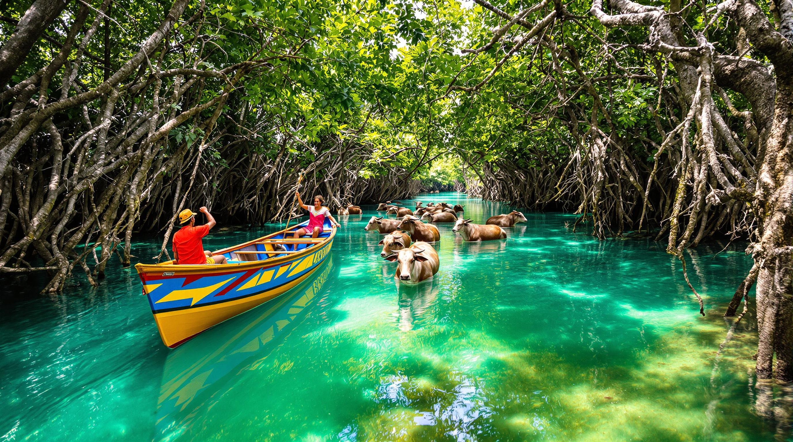 Safari improbable entre pêcheurs locaux et zébus dans la mangrove luxuriante de Popenguine