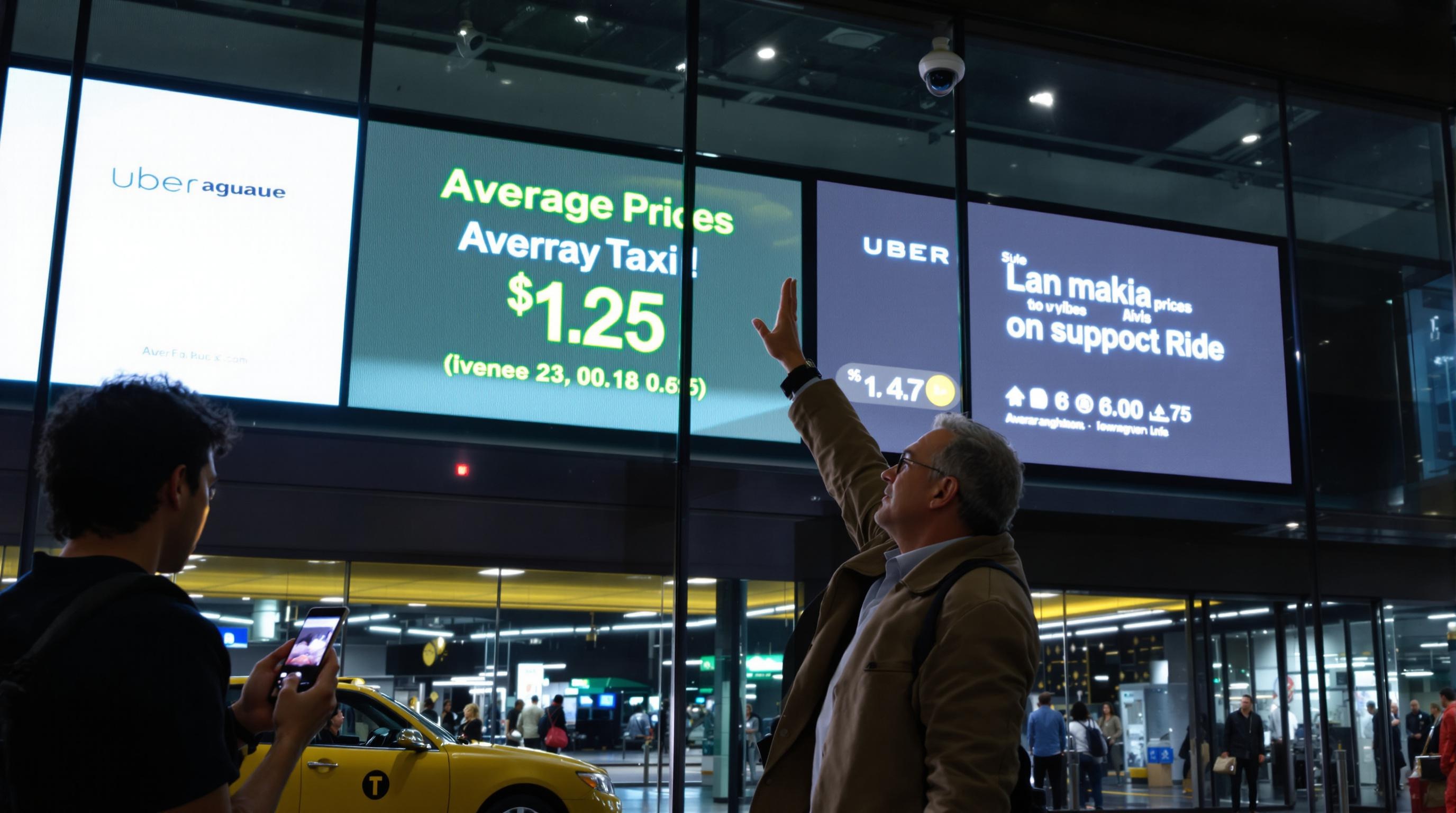 Réservation Uber à l'aéroport de Prague, touriste comparant options