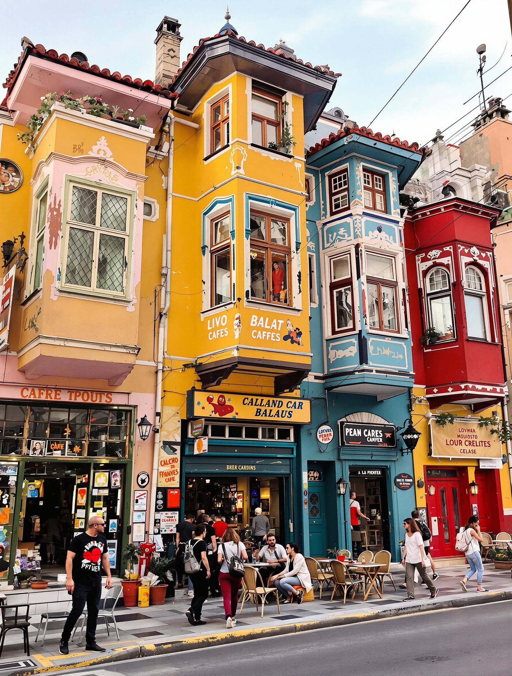 Scène de rue vivante dans le quartier de Balat à Istanbul