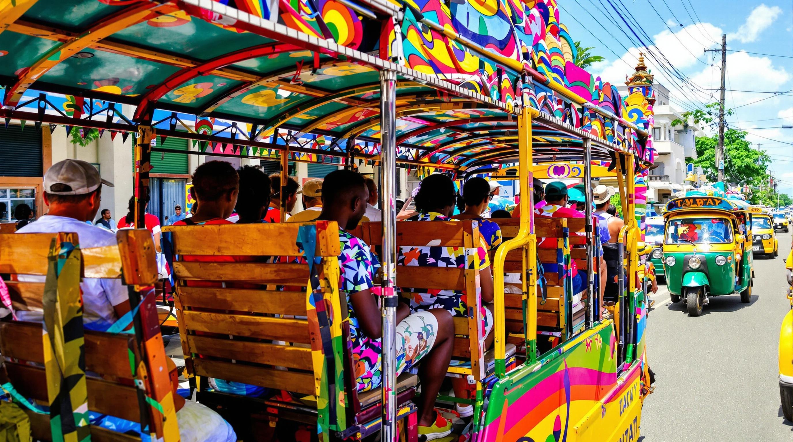 dala-dala coloré Zanzibar passagers bancs bois