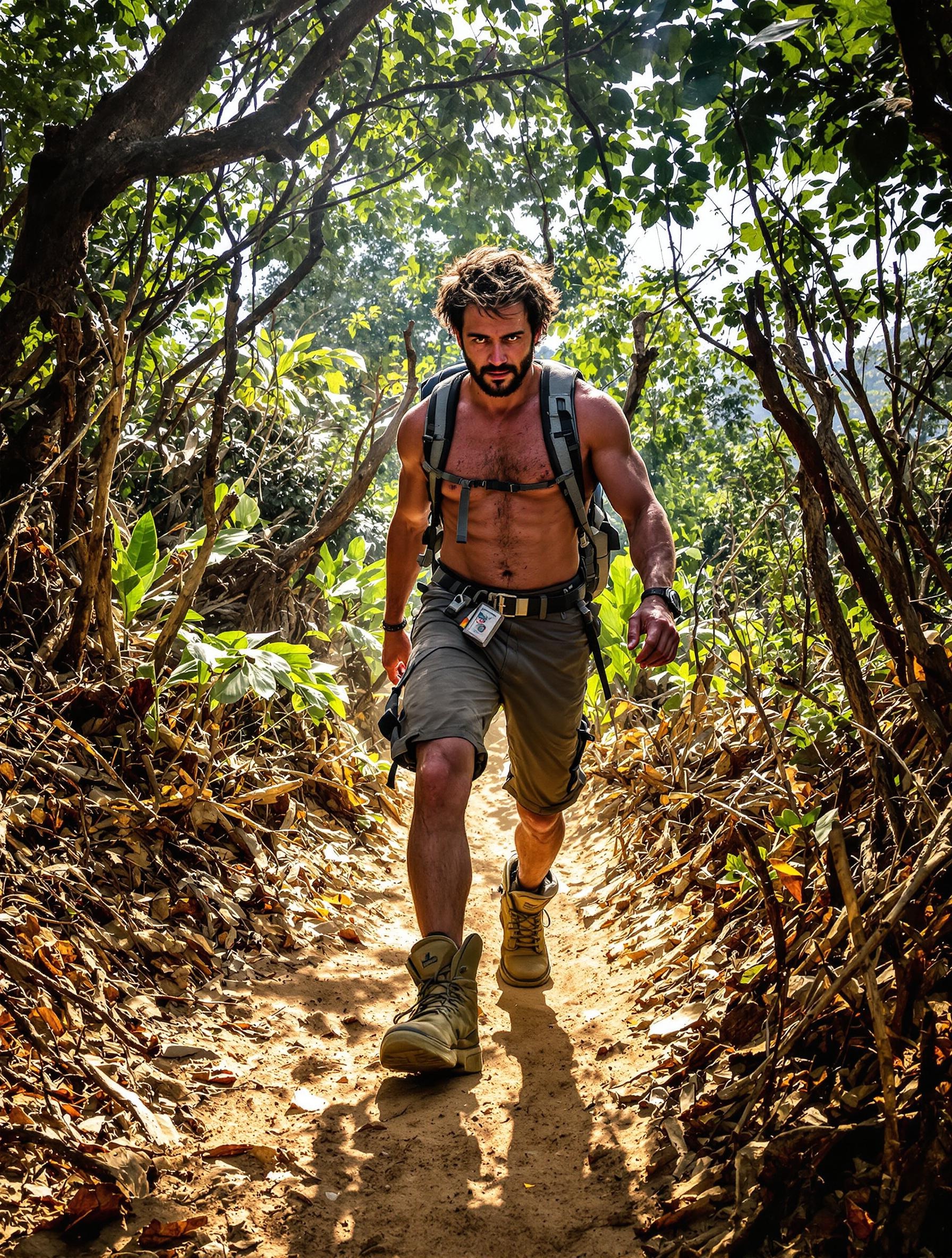 Sentier sec dans la jungle de Khao Sok