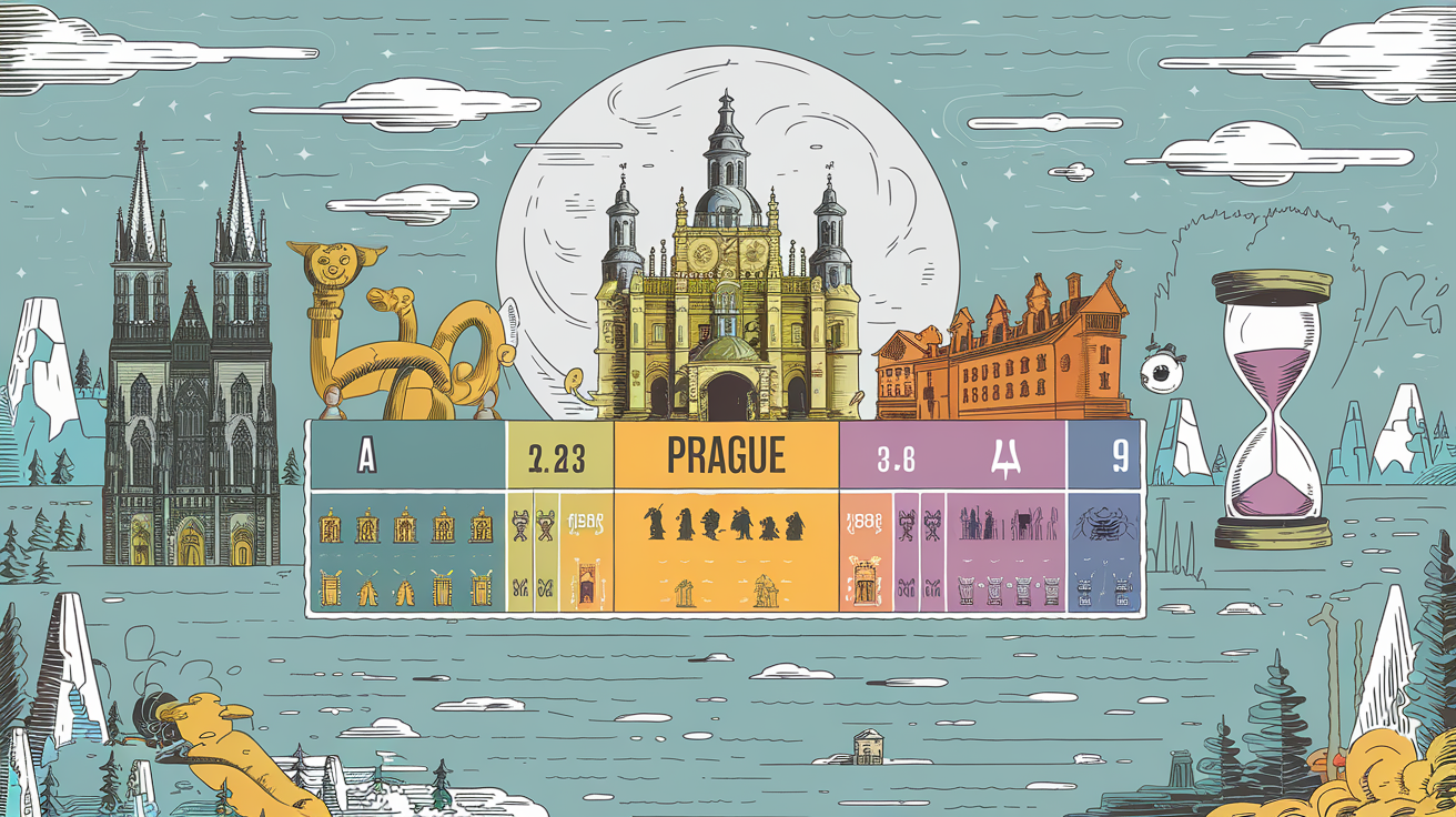 Tableau comparatif des circuits du Château de Prague