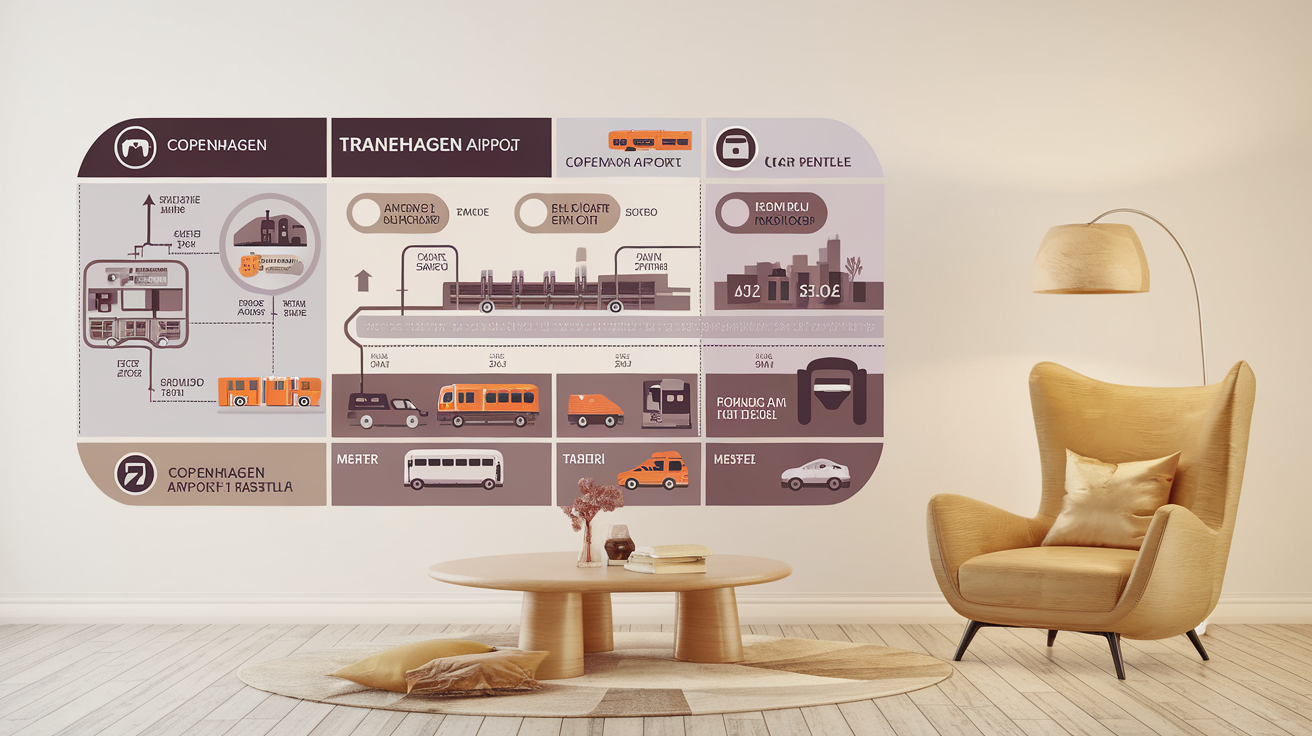 Tableau des options de transfert entre l'aéroport de Copenhague et le centre-ville