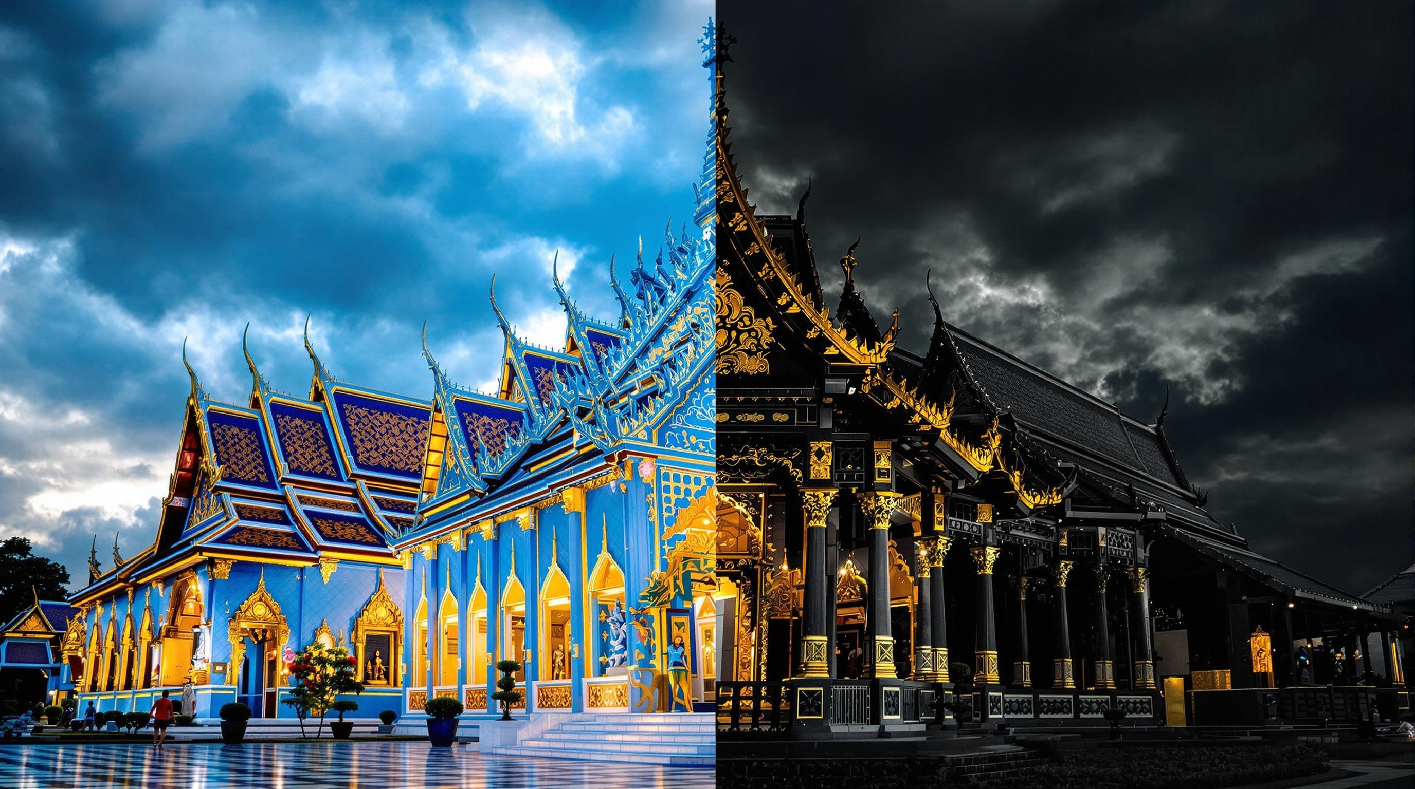 Temple Bleu et Maison Noire à Chiang Rai