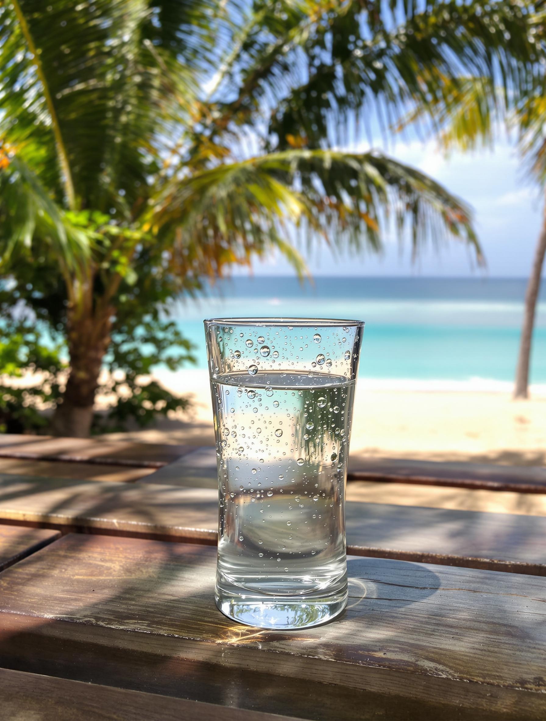 verre solution réhydratation salée sucrée plage Bali