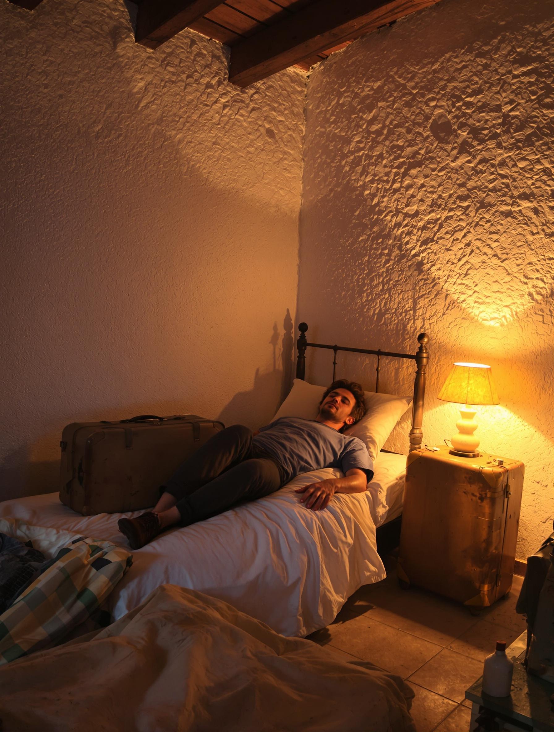 Voyageur dormant dans une auberge rurale au Portugal
